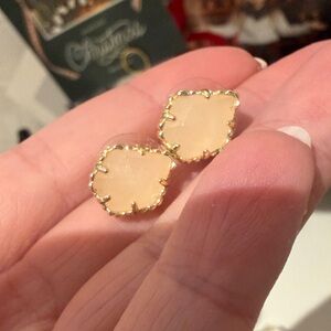 Kendra Scott Gold and Cream Earrings